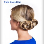 Triple braided bun hairstyle